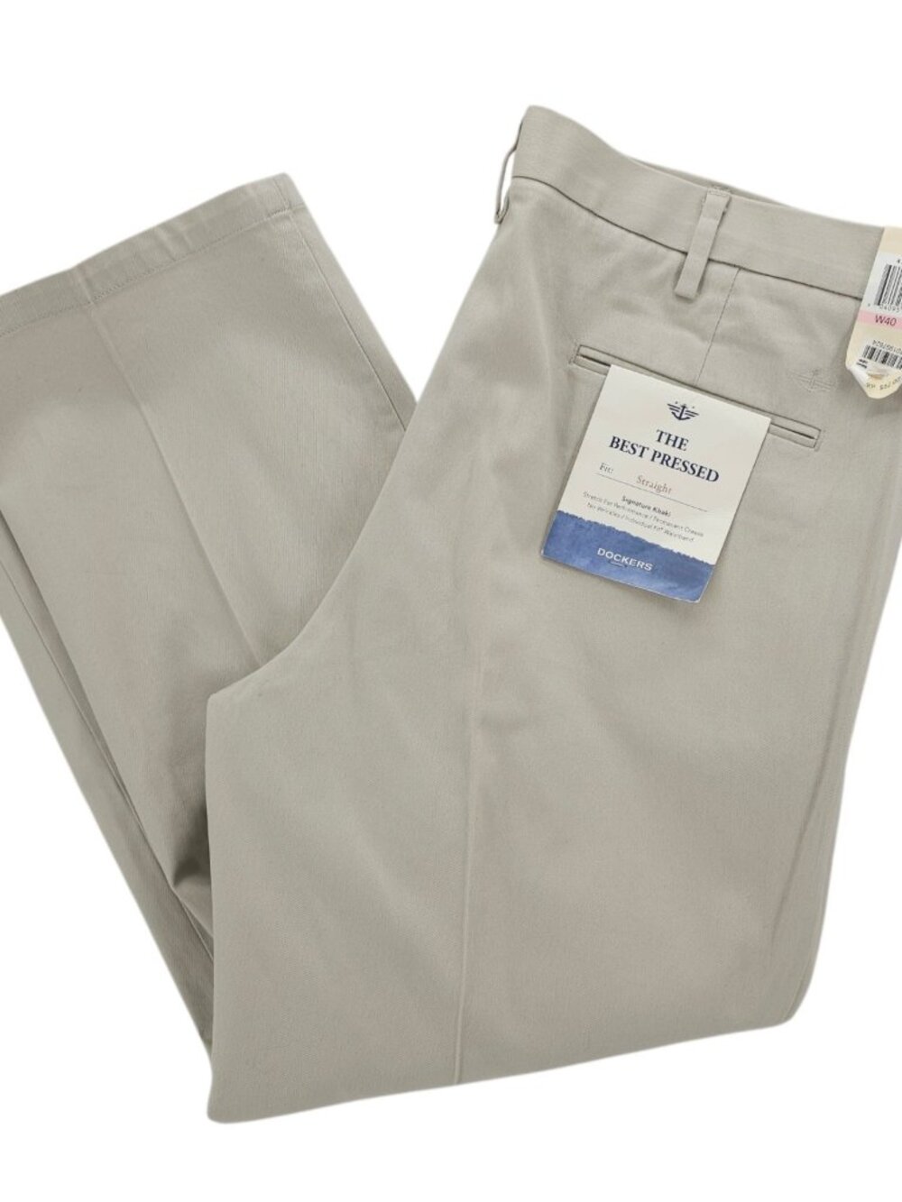 NWT DOCKERS Signature Khaki Best Pressed Straight Fit Stretch Size  40x29